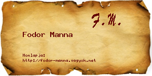 Fodor Manna névjegykártya