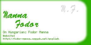 manna fodor business card